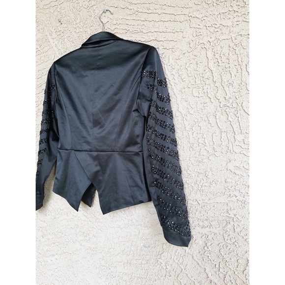 CHELSEA & VIOLET Rhinestone Studded Tuxedo Blazer - Picture 4 of 5